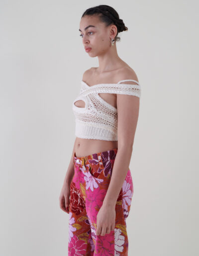 Sustainable fashion with upcycled wool crochet top from Aldwin Teva William