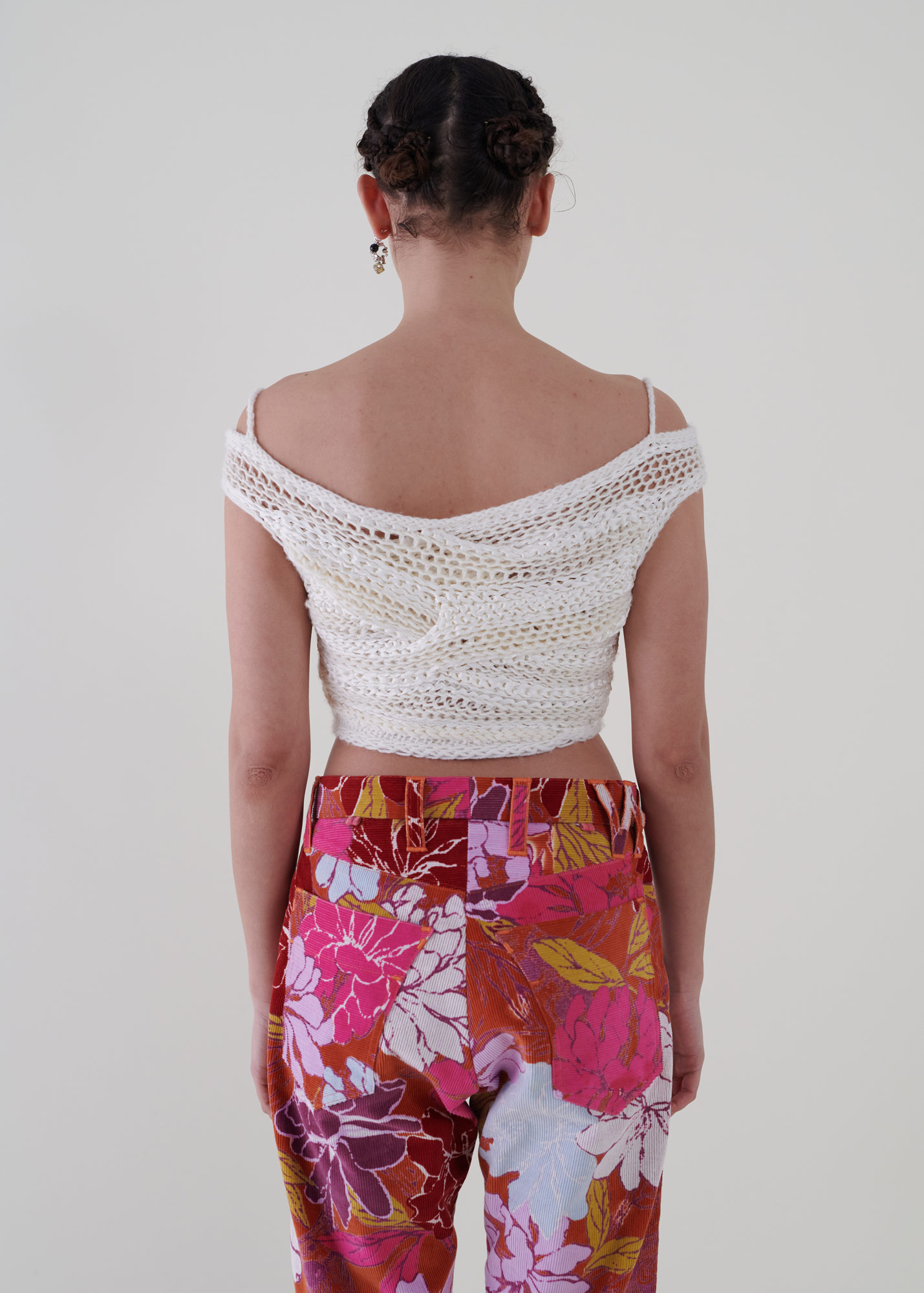 Sustainable fashion with upcycled wool crochet top from Aldwin Teva William
