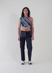 Sustainable fashion with upcycled raw and coated denim from Aldwin Teva William