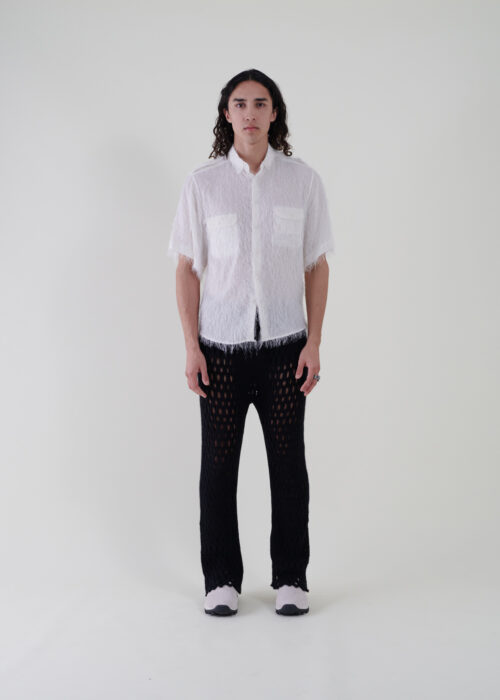Sustainable fashion with upcycled fringes viscose and silk shirt from Aldwin Teva William