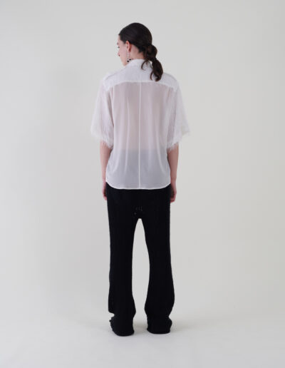 Sustainable fashion with upcycled fringes viscose and silk shirt from Aldwin Teva William