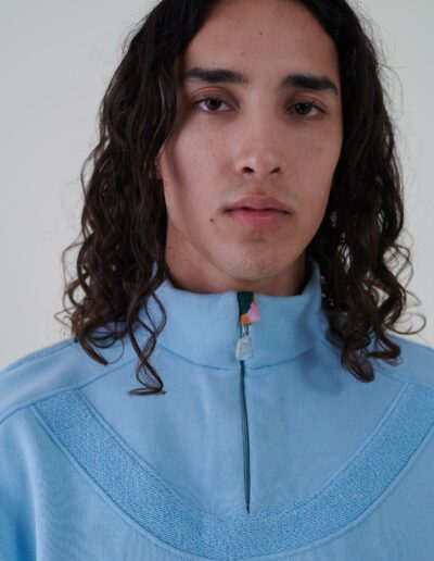 Sustainable fashion with upcycled cotton felpa sweatshirt from Aldwin Teva William