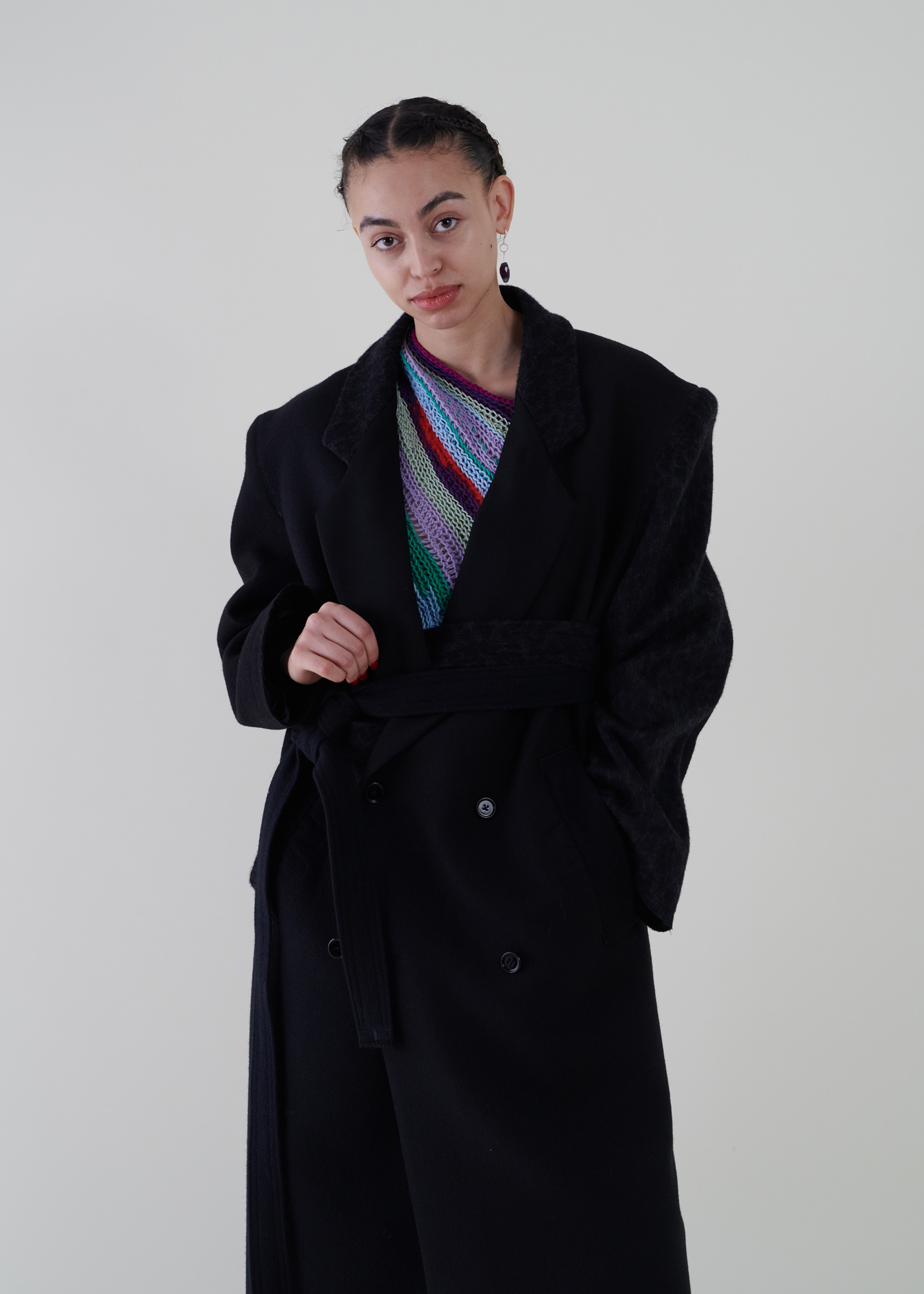 Sustainable fashion with upcycled wool tailored coat from Aldwin Teva William