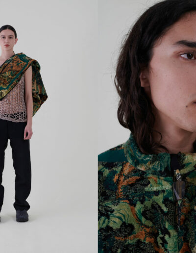 Sustainable fashion with upcycled tapestry Bombers from Aldwin Teva William