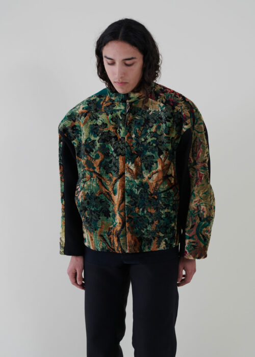 Sustainable fashion with upcycled tapestry Bombers from Aldwin Teva William