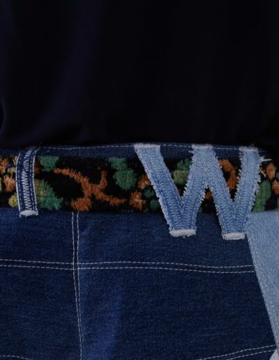 Sustainable fashion with upcycled tapestry belt from Aldwin Teva William