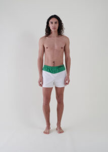 Sustainable fashion with upcycled moire and cotton boxer shorts from Aldwin Teva William
