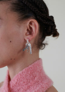 Sustainable fashion with upcycled half-hoop earring from Aldwin Teva William